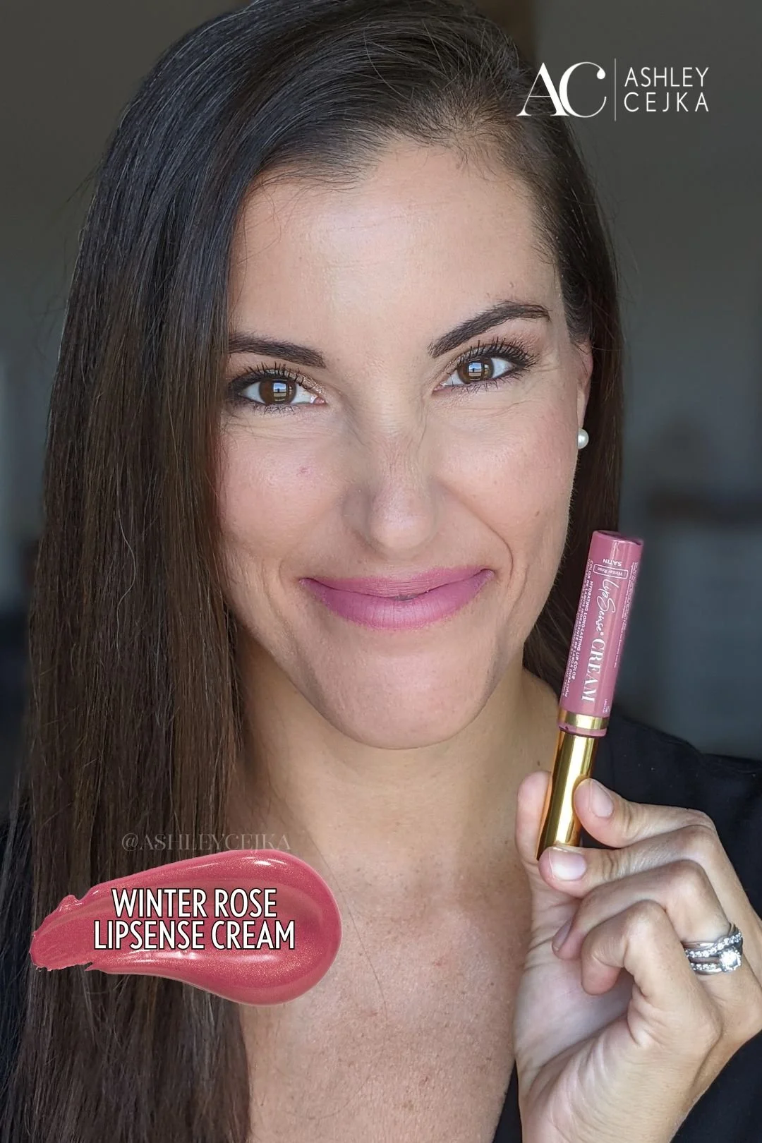Winter Rose Satin LipSense: Cool Rose Pink Cream Lip Color with